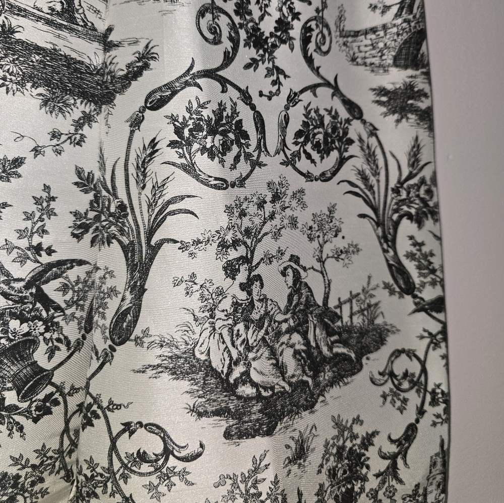 Cropped Ankle Pants French Toile Pattern Elastic Waist Pockets. Women's size 8 - Picture 3 of 7